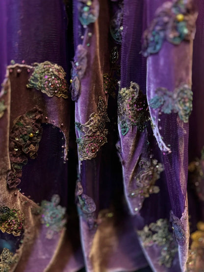 Vintage Prom Dresses Mermaid Halter Purple Tulle With Appliqued 1950s Retro Classy Long Party Gown Formal Outfits RB6166