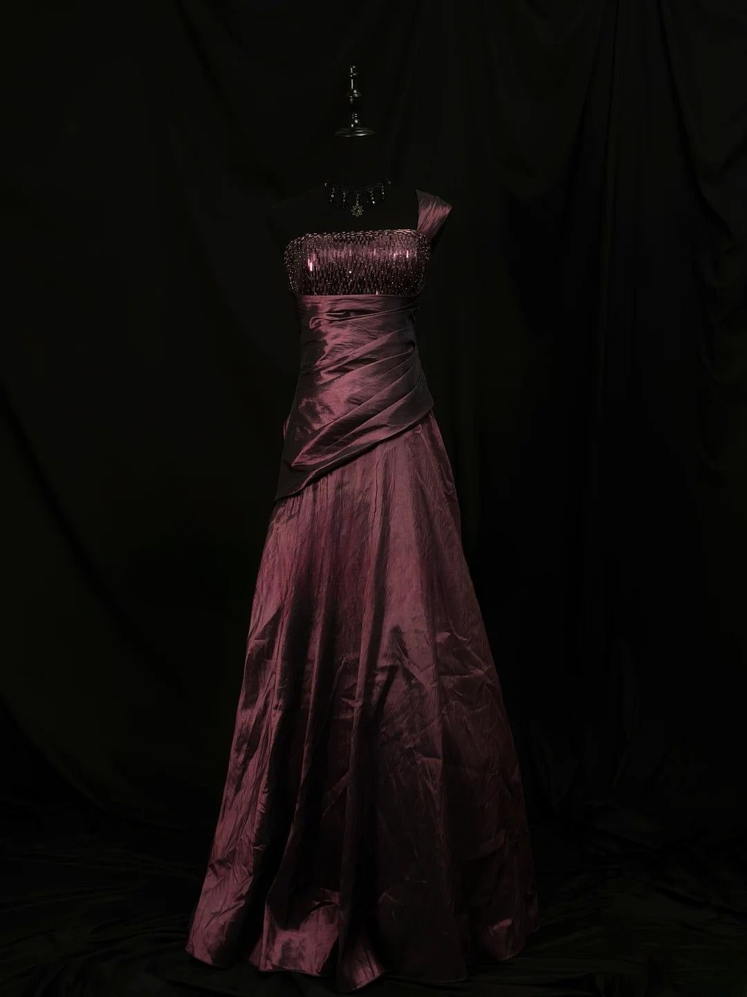 Vintage Prom Dresses Mermaid One Shoulder Burgundy With Beading 1950s Retro Classy Long Party Formal Outfits RB6169