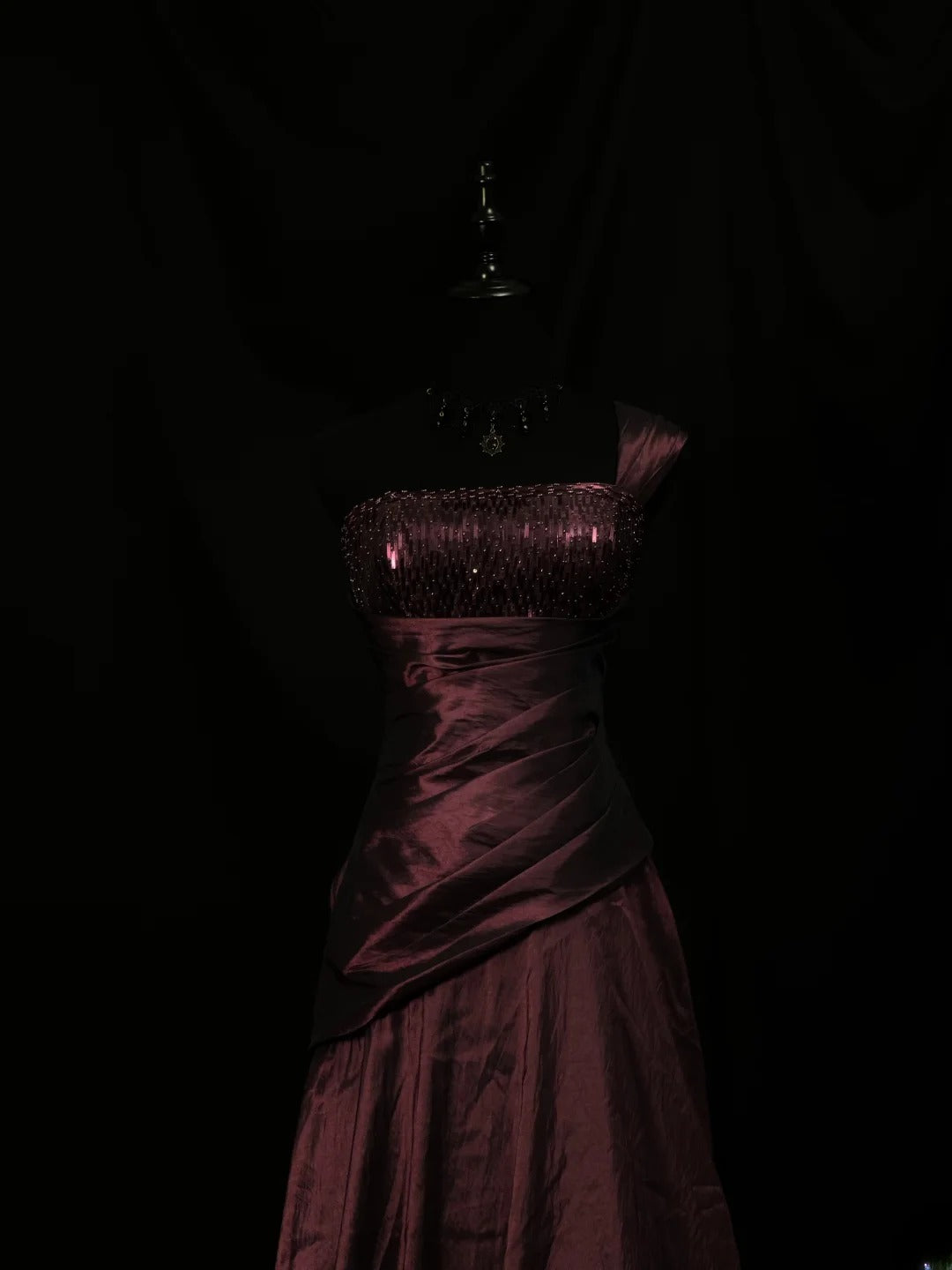 Vintage Prom Dresses Mermaid One Shoulder Burgundy With Beading 1950s Retro Classy Long Party Formal Outfits RB6169