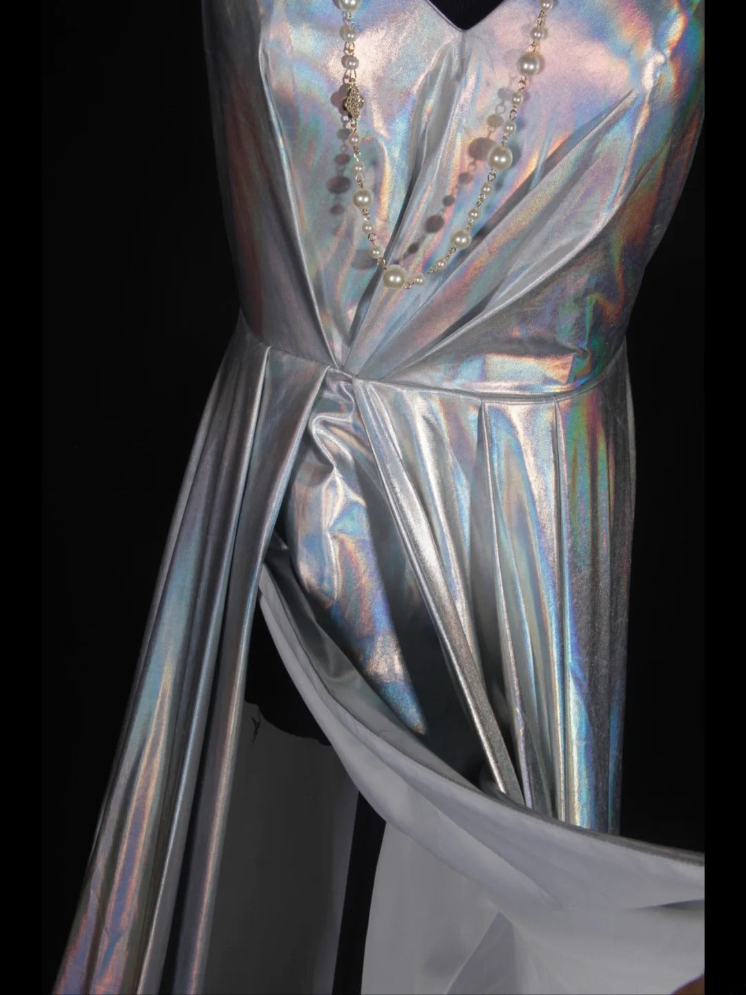 Vintage 2000s A Line Spaghetti Straps Silver Gray Backless Plus Size With Slit Long Prom Dresses Impress 21th Birthday Outfits Prom Gown AS332