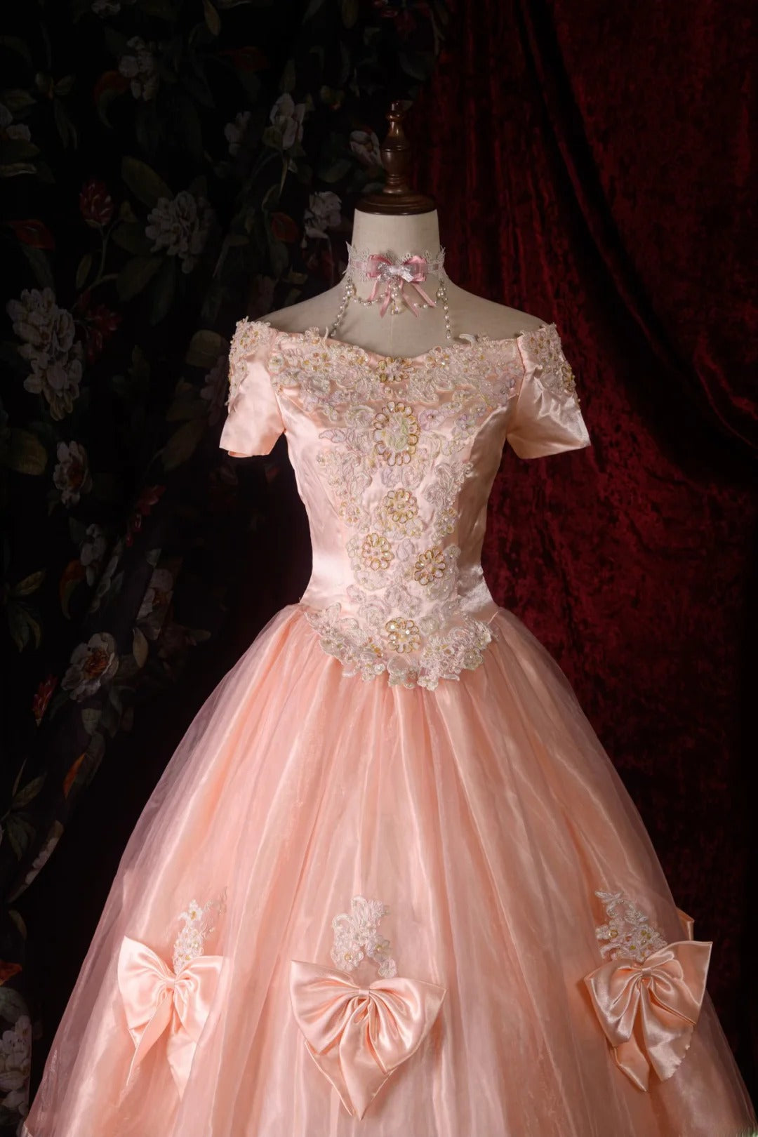 Timeless Ball Gown Formal Events Off The Shoulder Pink With Bow-knot Quince Dress Long Quinceanera Dresses Birthday Outfits RB8562