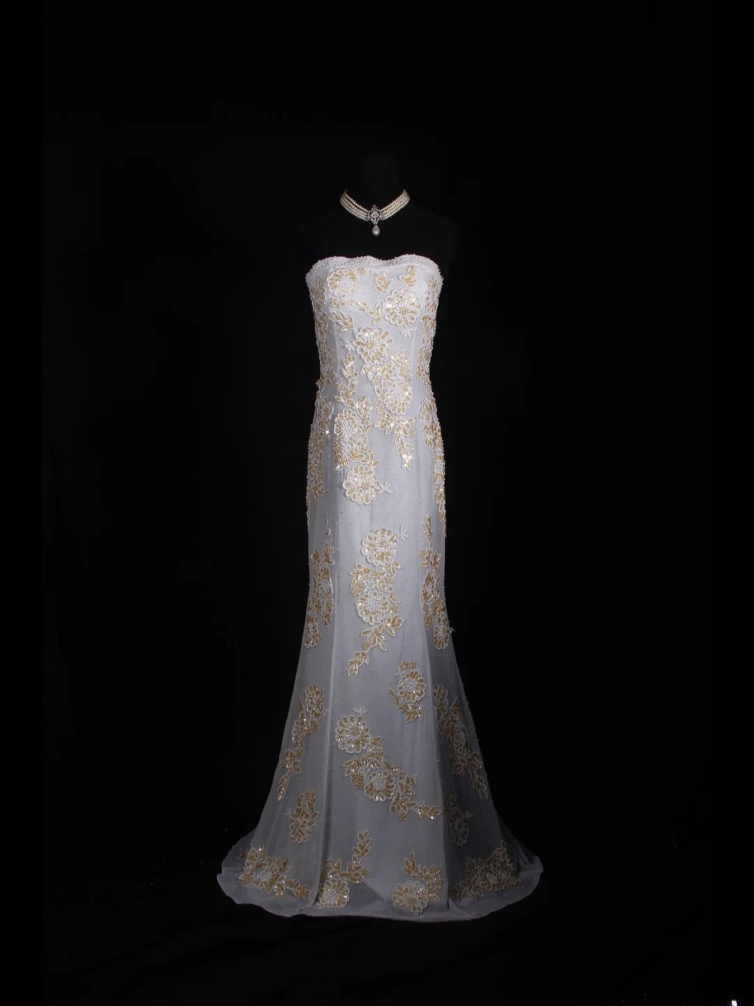 Vintage Mermaid Strapless White 1970s With Appliqued Beads Bodice Long Prom Dresses Inspo 16th Birthday Outfit Formal Gown AS333