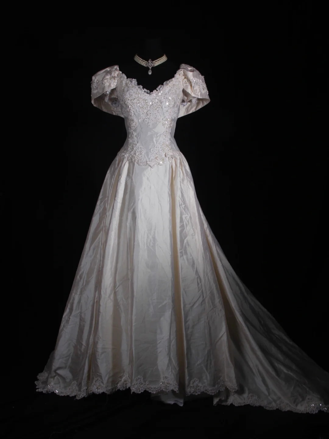 Retro 1950s Wedding Dresses for Bride Ball Gown V Neck With Beads Sleeves Lace Petite/Plus Size Bridal Gowns Civil Wedding for Summer Wedding AS339