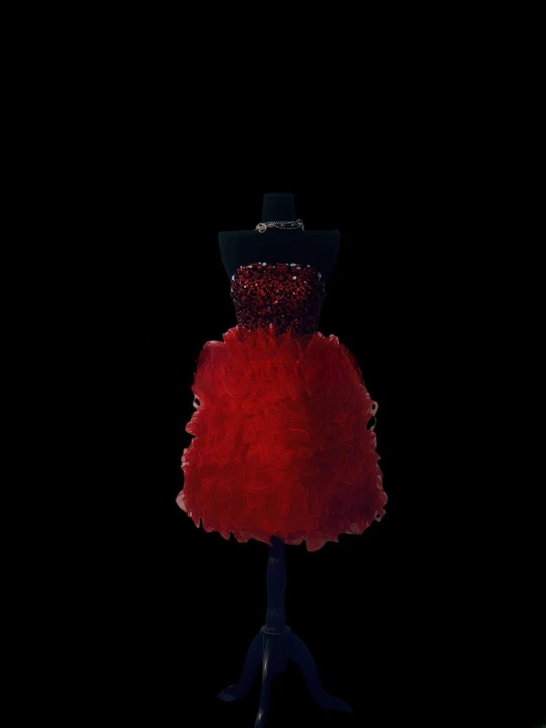 Vintage Hoco Dress Ball Gown Strapless Red Short Homecoming Party Dress RC0048