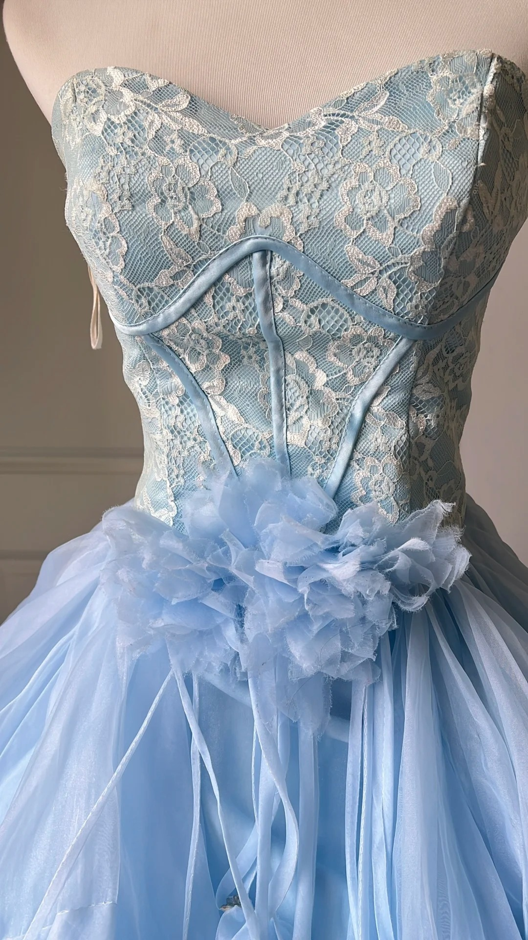 Sweet 15 Quinceanera Dress Ball Gown Sweetheart Blue Tulle With Tiered Tiered Long 16th Birthday Outfits RC0664