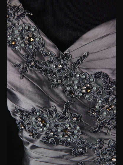 Vintage Mermaid One Shoulder Gray 1970s With Appliqued Beads Bodice Long Prom Dresses Inspo 19th Birthday Outfit Formal Gown AS344