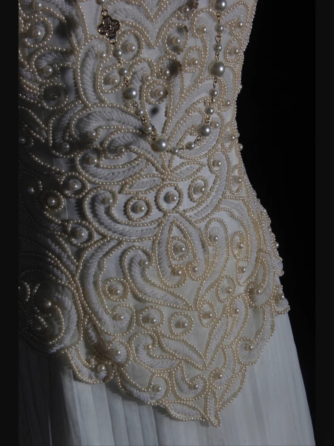 Retro 60s A line Spaghetti Straps White Chiffon With Pearls Beads Prom Dresses Inspo 22th Birthday Outfit Formal Gown AS345