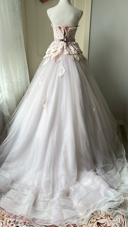 Pretty Sweet 16 Dress Long Strapless Lilac With Lace Ball Gown Sweet Sixteen Party Birthday Dresses RC0668