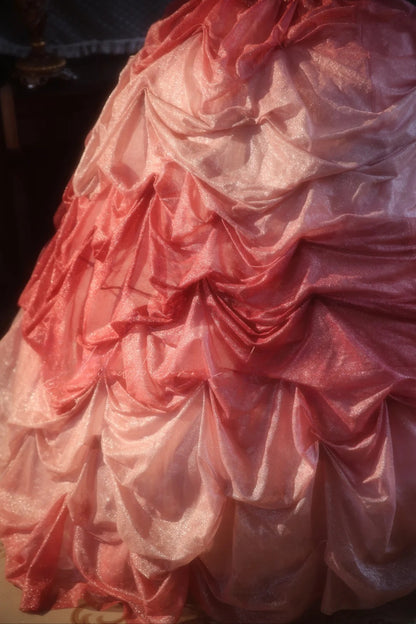 Sweetheart Tulle Sweet 16 Dress Ball Gown Pink Tiered Sweet Sixteen Princess Dress RB9390