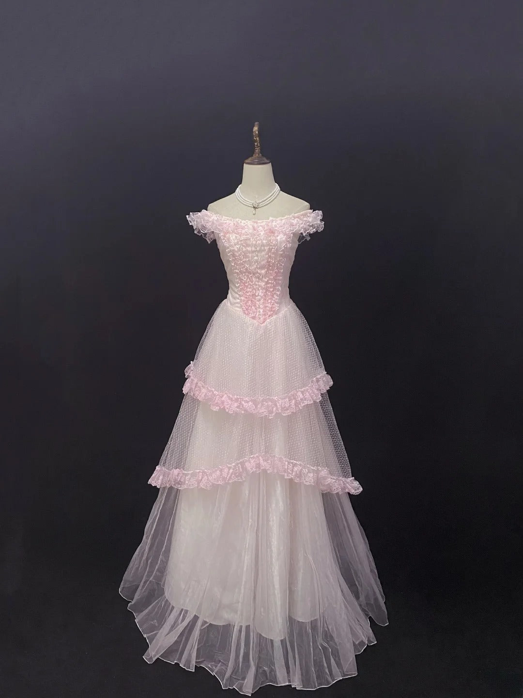 Elegant Ball Gown Off The Shoulder Pink Poofy Long With Appliqued Quince Dress inspo Quinceanera Dresses Sweet 15 16 Outfits RB7803