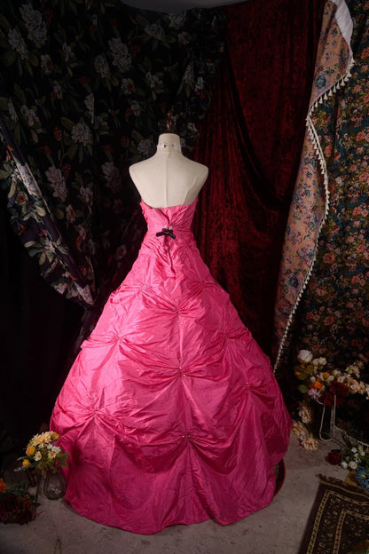 Charming Ball Gown Formal Events Strapless Pink With Silver Beaded Quince Dress Quinceanera Dresses Birthday Outfits RB8575