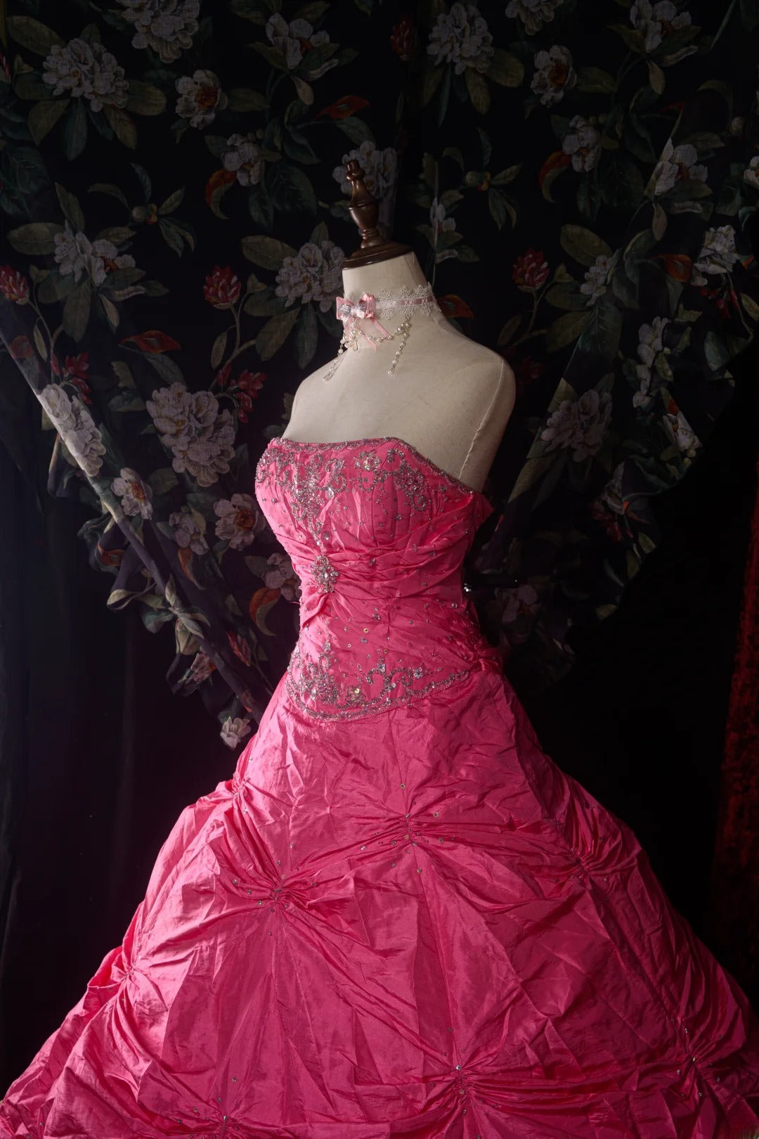 Charming Ball Gown Formal Events Strapless Pink With Silver Beaded Quince Dress Quinceanera Dresses Birthday Outfits RB8575