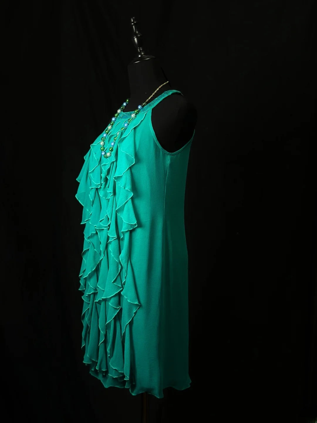 Casual Women's Elegant A line Scoop Green Chiffon Party Dress Middle School Semi Formal Hoco Dresses RB6183