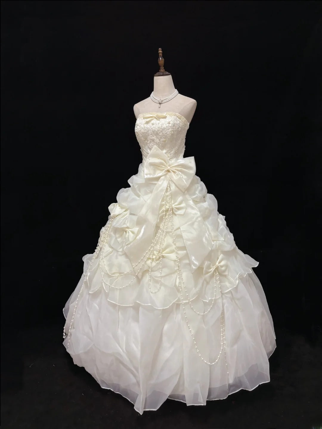 Beautiful Ball Gown Strapless Poofy Long With Ruffled Tiered Beads Quince Dress inspo Quinceanera Dresses Sweet 15 16 Outfits RB7822