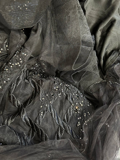 Vintage Prom Dresses Mermaid V Neck Black Tulle 1950s Retro Classy Long Party Formal Outfits RB6189