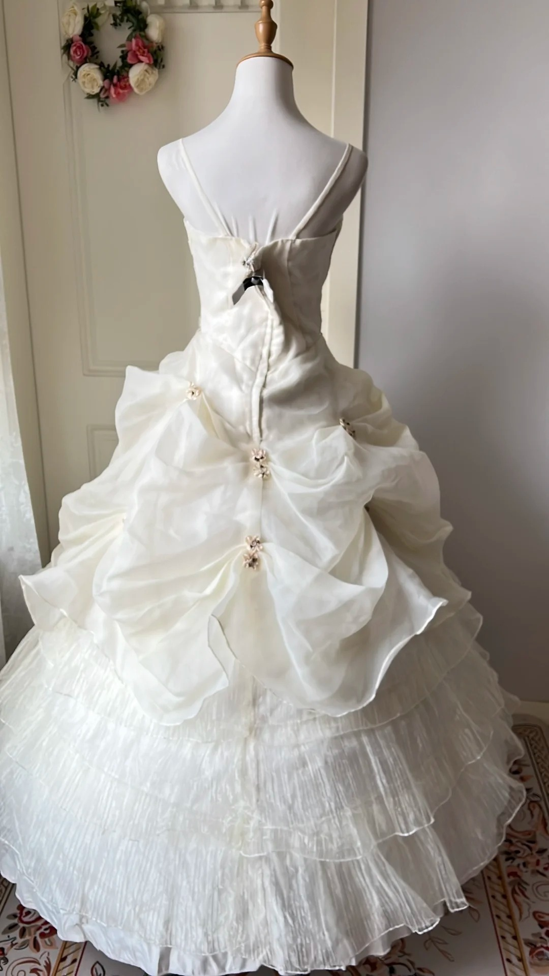 Sweet 15 Quinceanera Dresses Ball Gown Spaghetti Straps Light Yellow With Lace Long 16th Birthday Dress RC0693
