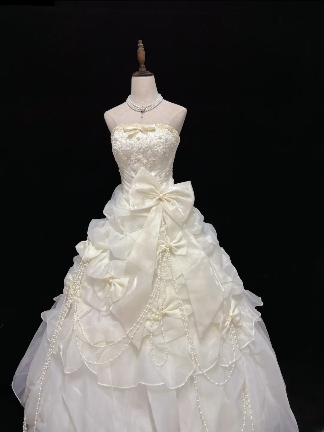 Beautiful Ball Gown Strapless Poofy Long With Ruffled Tiered Beads Quince Dress inspo Quinceanera Dresses Sweet 15 16 Outfits RB7822