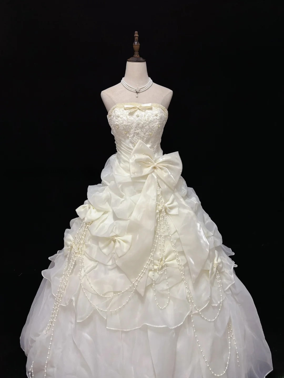 Beautiful Ball Gown Strapless Poofy Long With Ruffled Tiered Beads Quince Dress inspo Quinceanera Dresses Sweet 15 16 Outfits RB7822