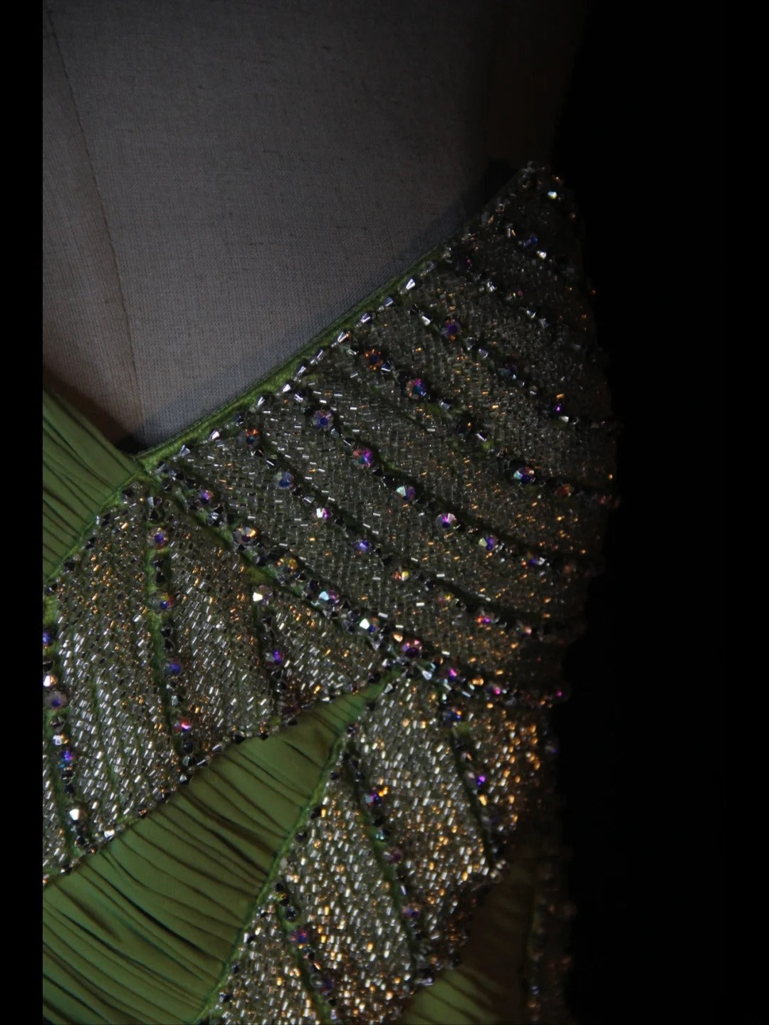 Vintage A Line One Shoulder Bud Green 1950s With Pleated Ruffled Beaded Bodice Long Prom Dresses Inspo Birthday Outfit Formal Gown AS372