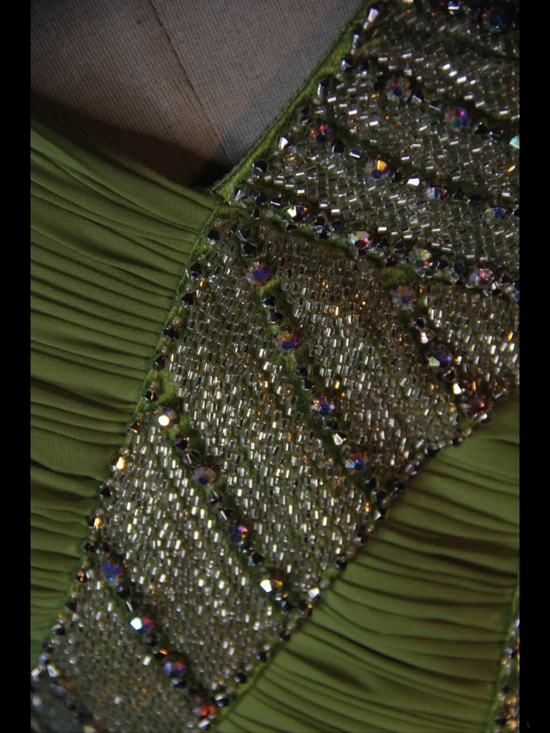 Vintage A Line One Shoulder Bud Green 1950s With Pleated Ruffled Beaded Bodice Long Prom Dresses Inspo Birthday Outfit Formal Gown AS372