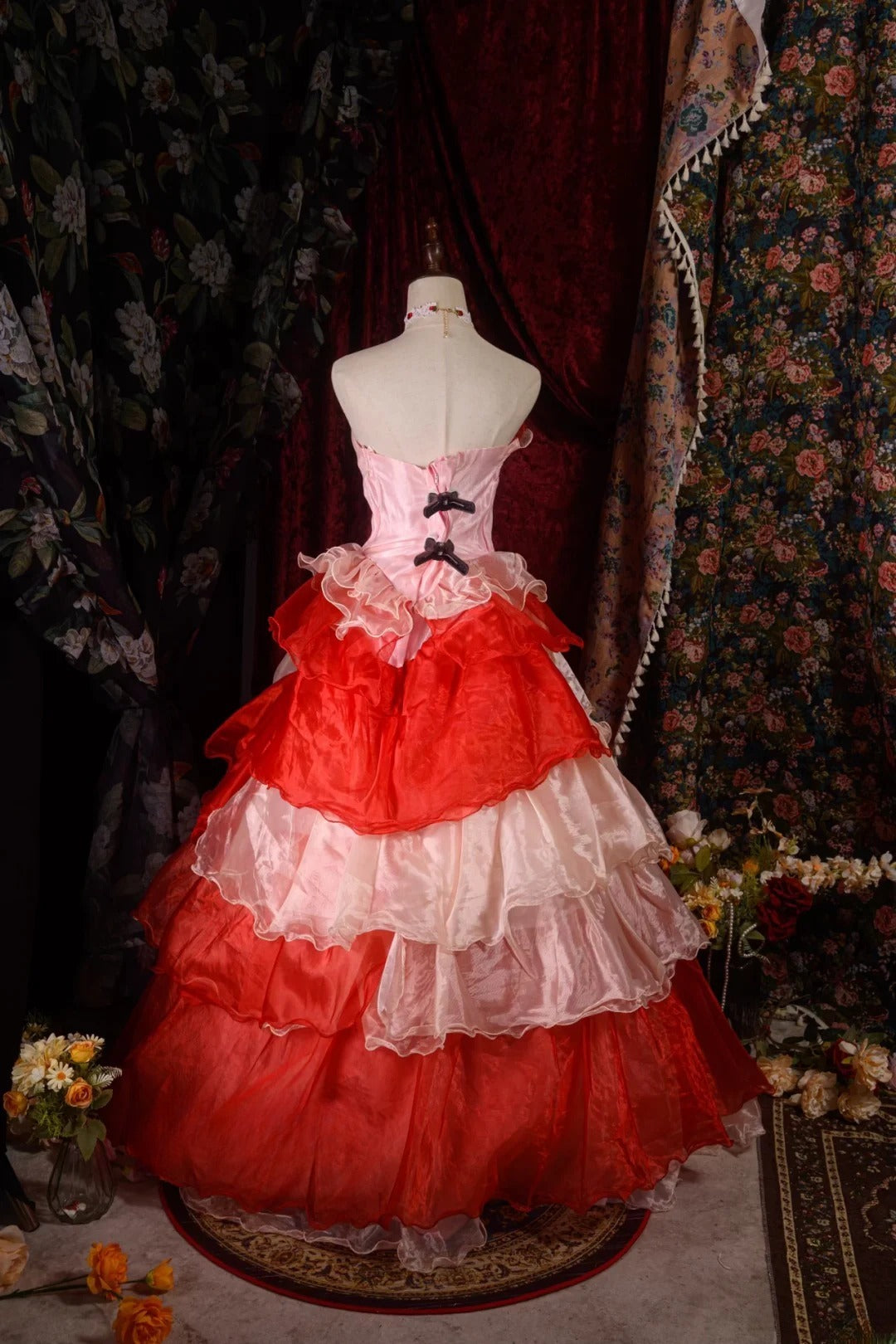 Elegant Formal Outfit for 15 Anos Photoshoot & Celebration Ball Gown Quinceañera Dresses Red For Pageant Dress RB8582