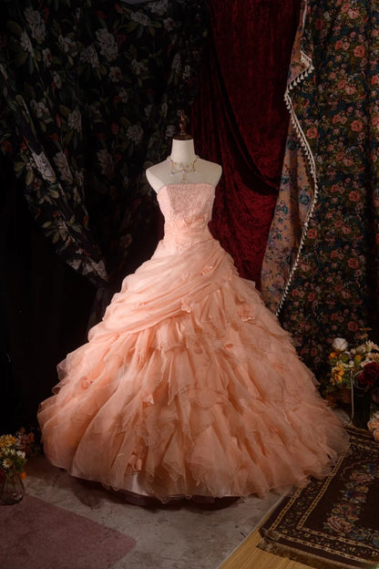 Elegant Ball Gown Strapless Blush Pink Quinceanera Dress Sweet 15 15 Anos Quinceañera Dresses For Pageant RB8584
