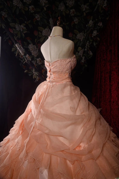 Elegant Ball Gown Strapless Blush Pink Quinceanera Dress Sweet 15 15 Anos Quinceañera Dresses For Pageant RB8584