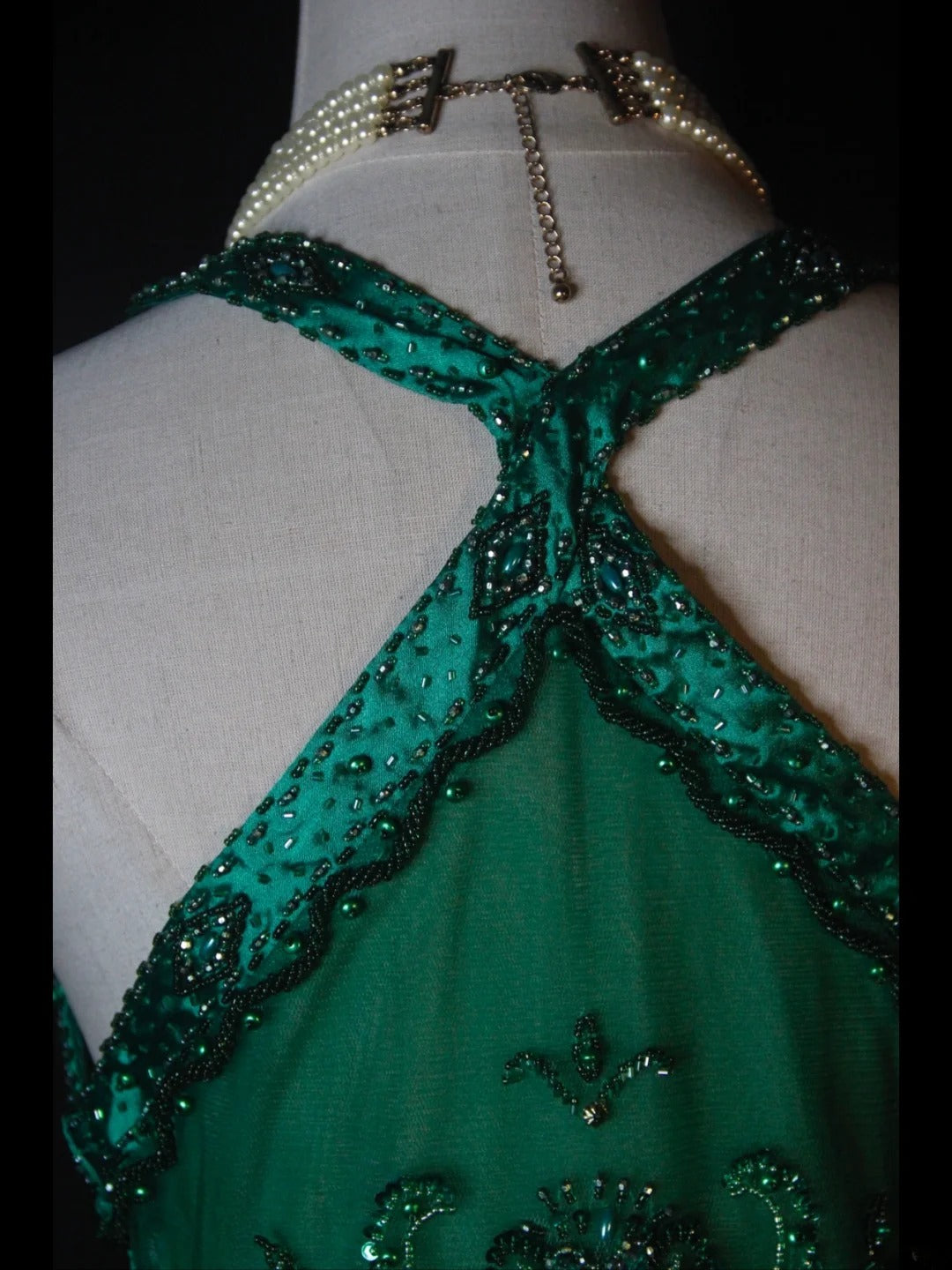 Retro 60s A line Halter Dark Emerald Green Satin With Beads Long Prom Dresses Inspo 22th Birthday Outfit Formal Gown AS377