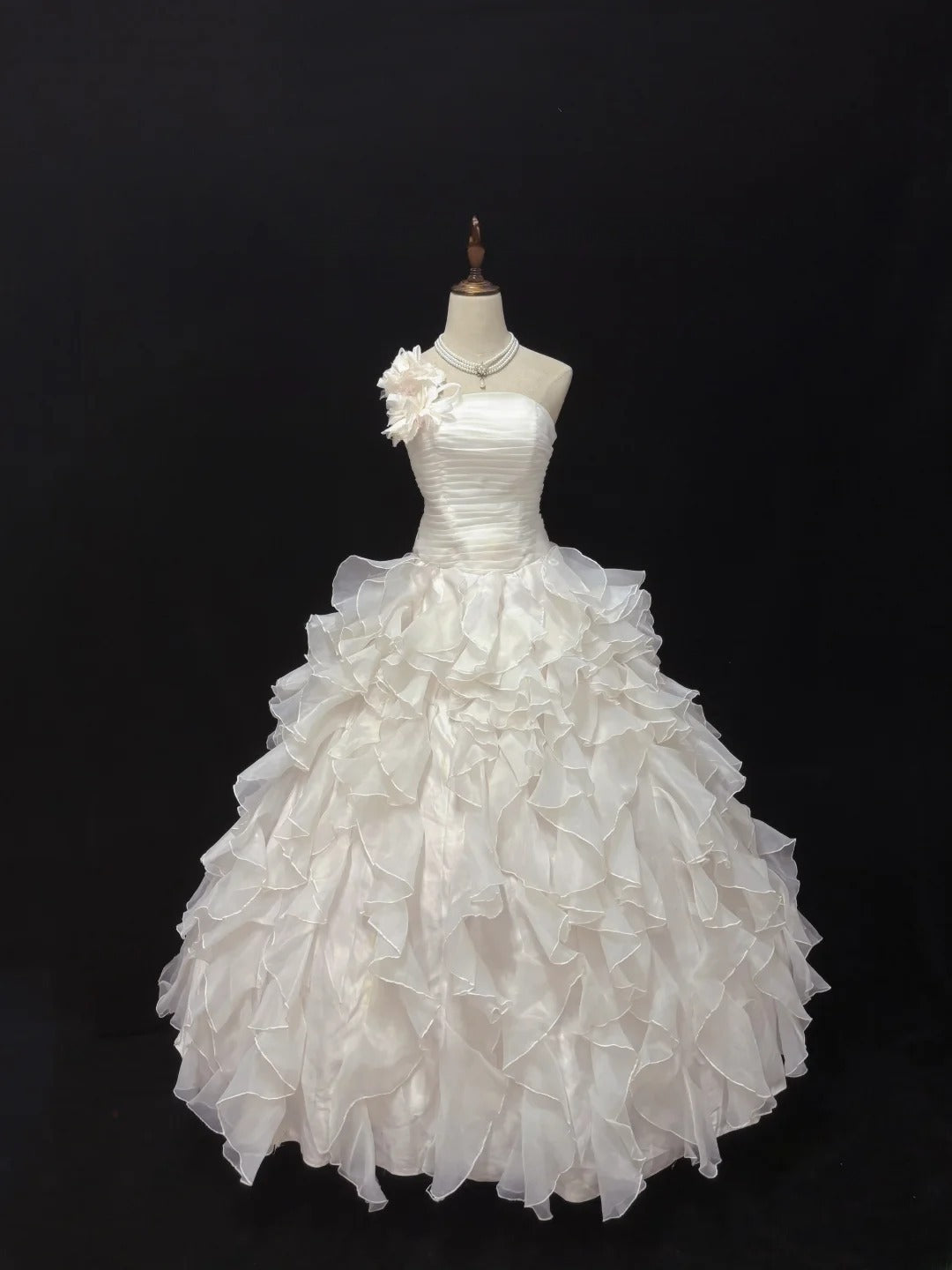 Princess Ball Gown One Shoulder Chiffon Long With Ruffled Layers Quince Dress inspo Quinceanera Dresses Sweet 15 16 Outfits RB7831