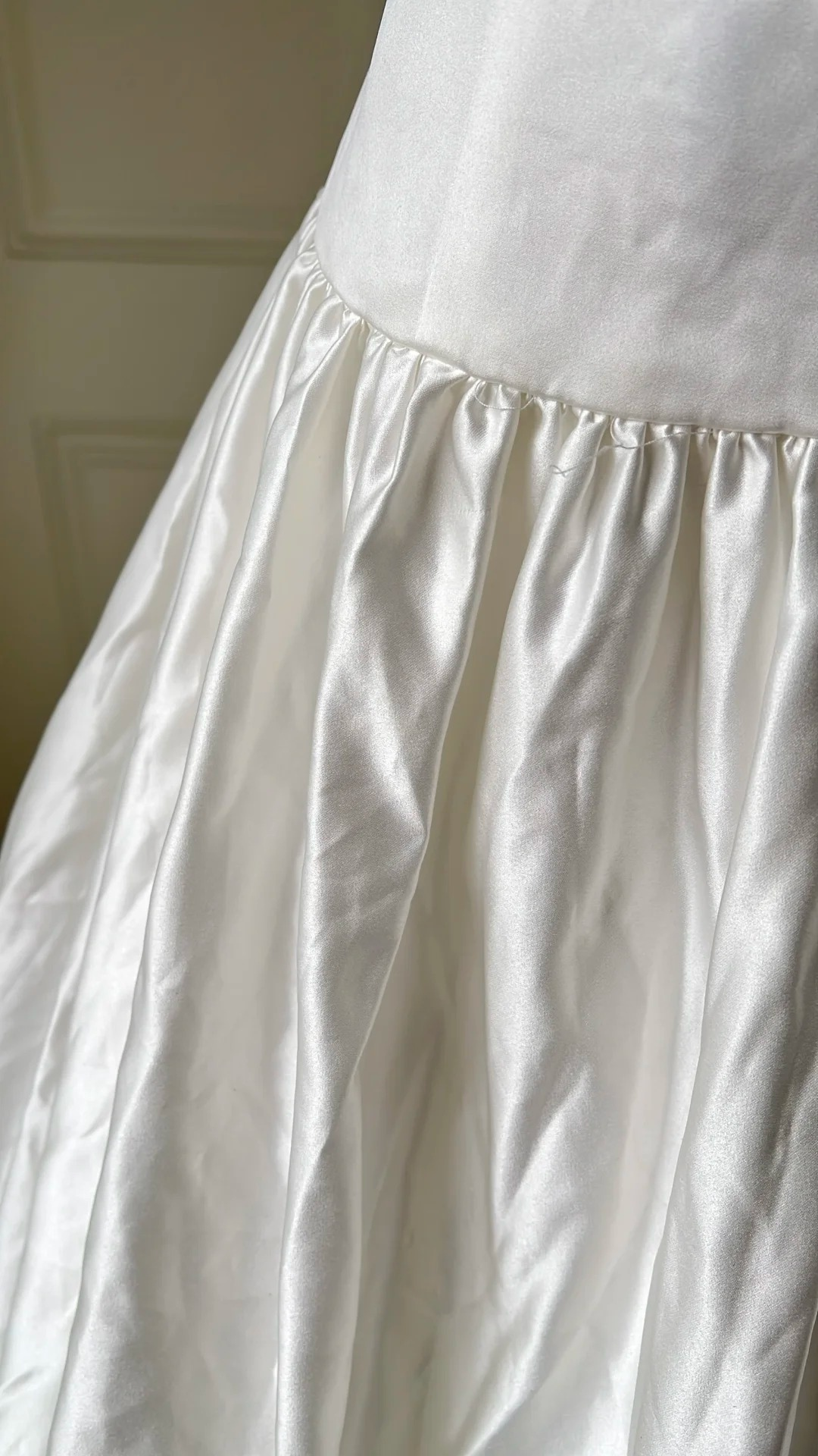 Simple Wedding Dress Ball Gown Sweetheart Satin White With Drop Waist Long Bridal Gown RC0705