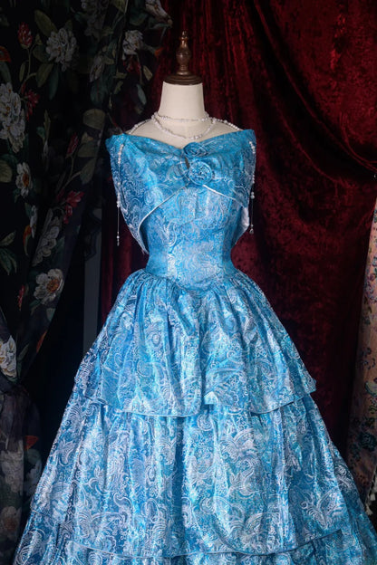 Elegant Ball Gown Spaghetti Straps Blue Quinceanera Dress Sweet 15 15 Anos Quinceañera Dresses For Pageant RB8585