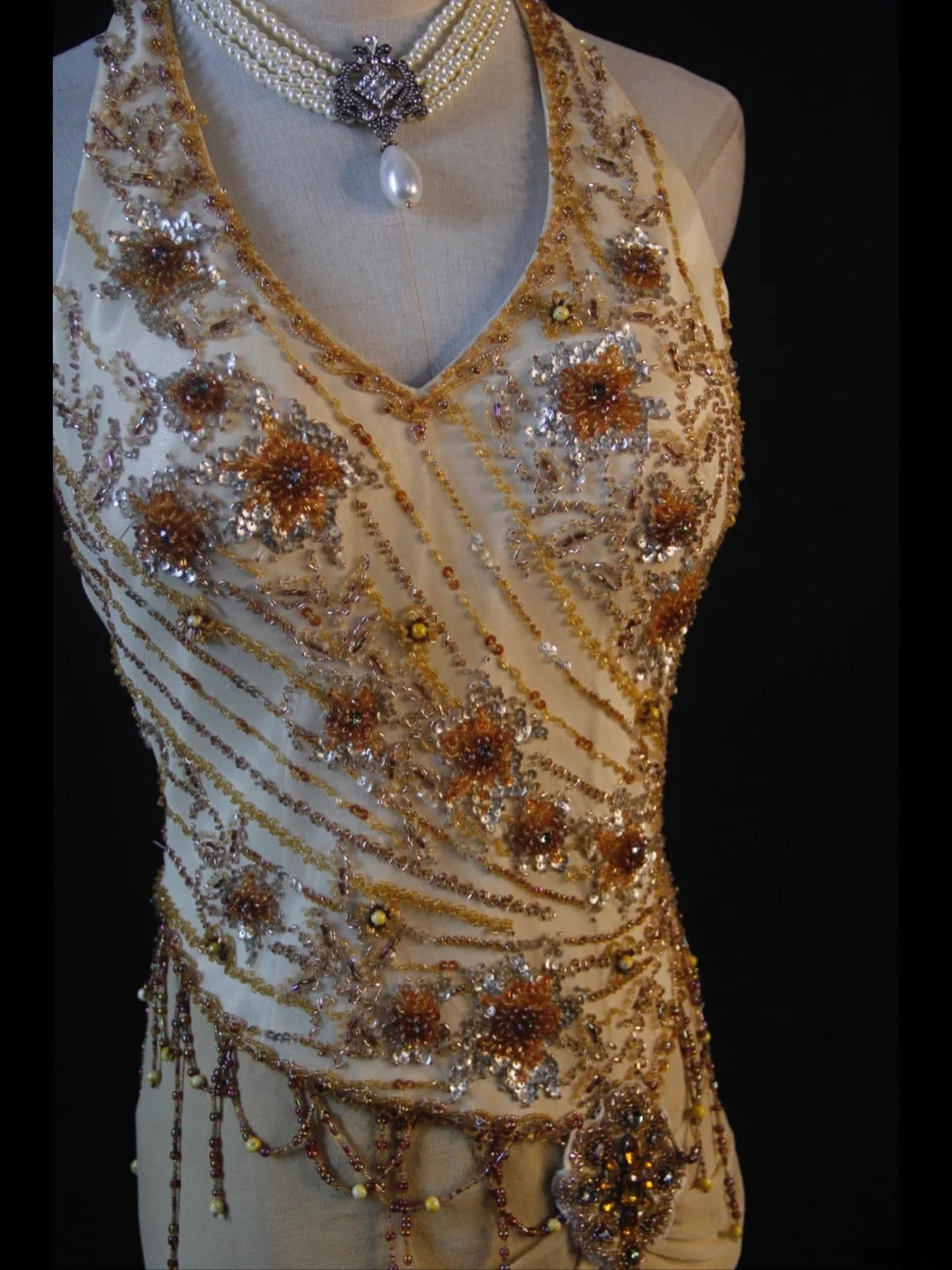 Retro 60s High Low V Neck Champagne Chiffon With Beads Long Prom Dresses Inspo 22th Birthday Outfit Formal Gown AS383