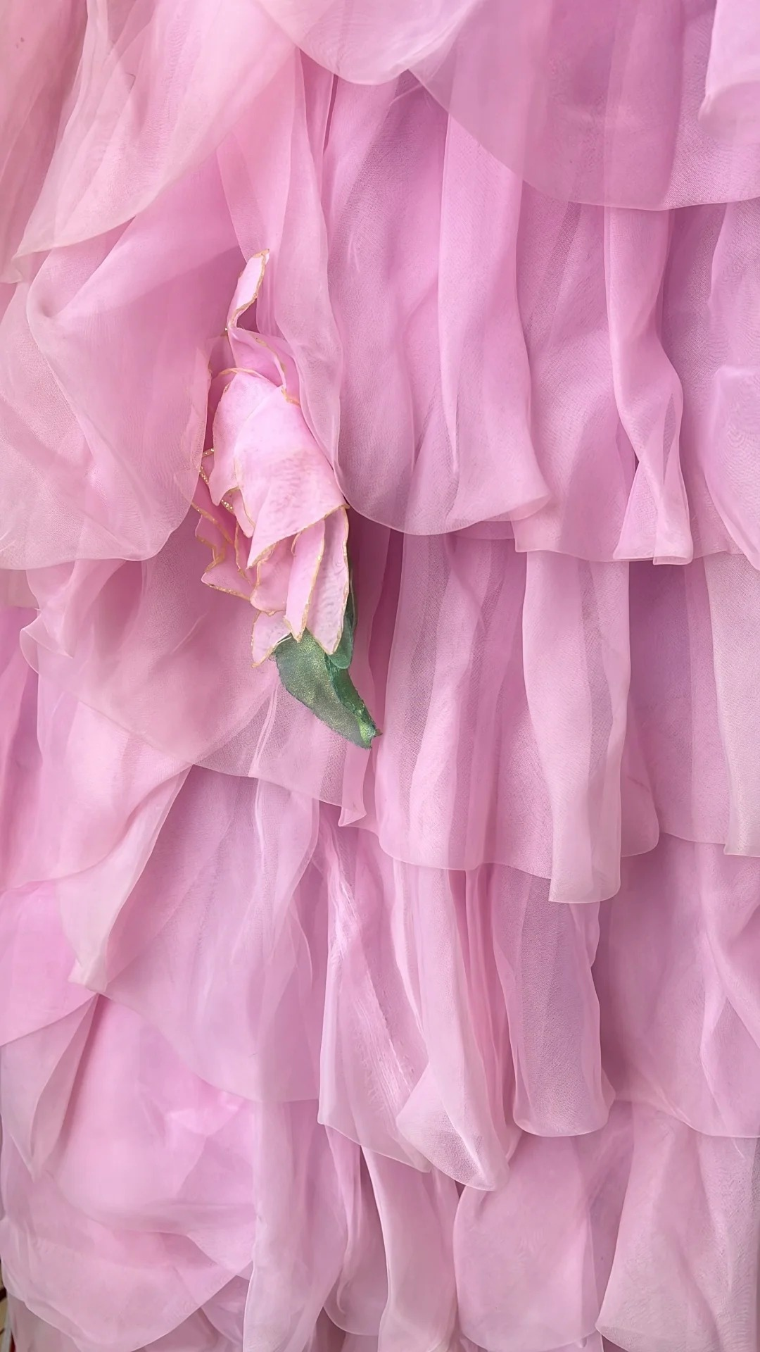 Cute Sweet 16 Dress Long Strapless Pink With Tiered Layers Ball Gown Sweet Sixteen Birthday Dresses RC0706