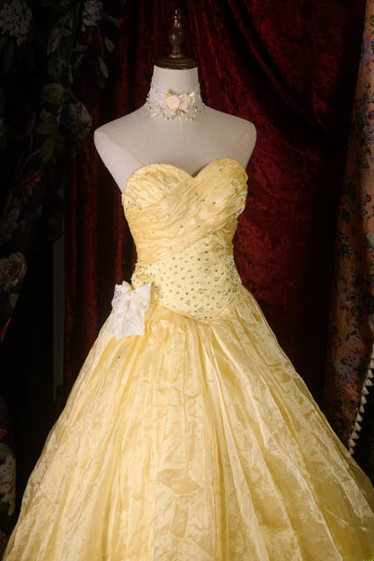 Elegant Ball Gown Sweetheart Yellow Birthday Outfits Quinceanera Dress Sweet 15 15 Anos Quinceañera Dresses For Pageant RB8586