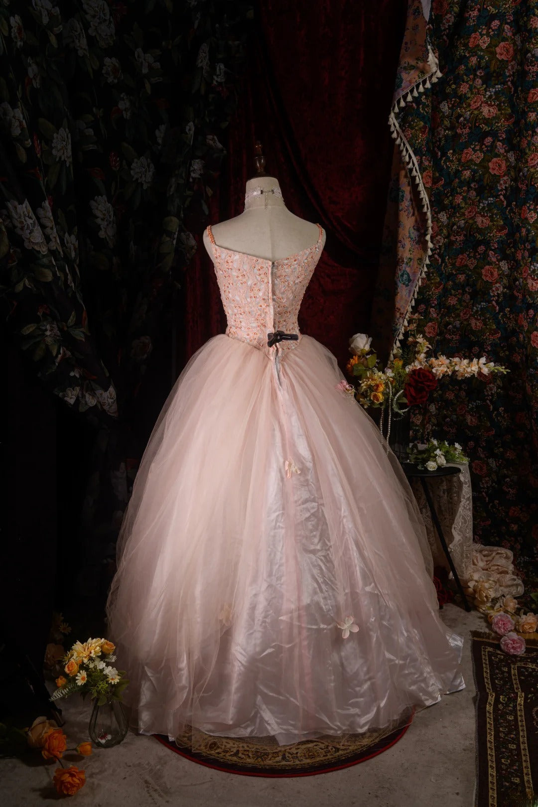 Cute Ball Gown Spaghetti Straps Blush Pink Birthday Outfits Quinceanera Dress 15 Anos Quinceañera Dresses For Pageant RB8587