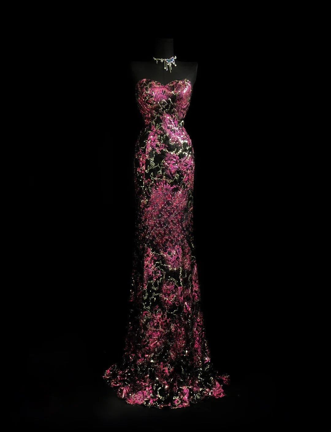 Modest Prom Dresses Mermaid Sweetheart Pink Sequined 1950s Retro Classy Party Formal Outfits RB6206