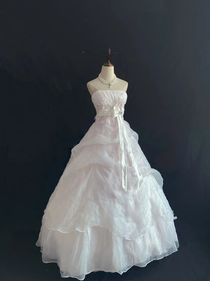 Fairytale Ball Gown Strapless Light Pink Long With Appliqued Quince Dress inspo Quinceanera Dresses Sweet 15 16 Outfits RB7842