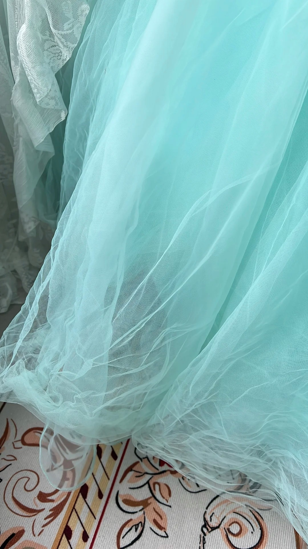 Cute Sweet 16 Dress Long Sweetheart Blue Tulle With Flowers Ball Gown Sweet Sixteen Birthday Dresses RC0711