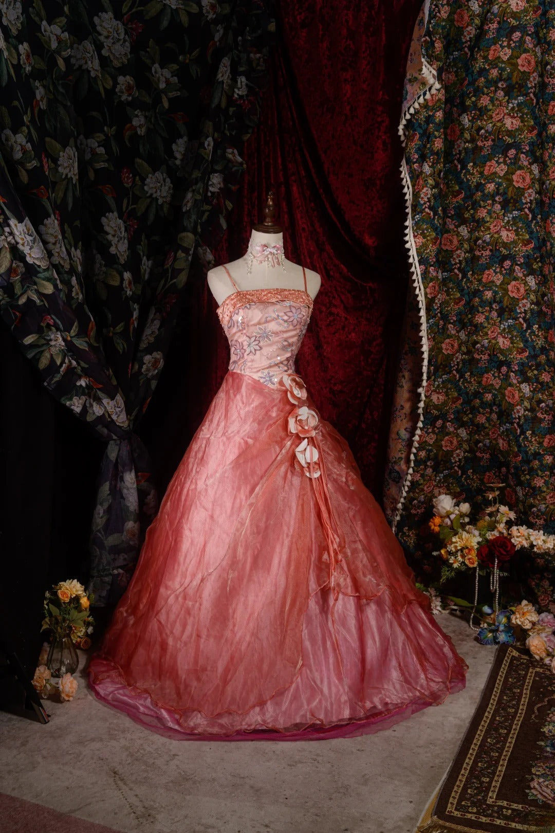 Beautiful Ball Gown Spaghetti Straps Pink Sweet 15 Quinceanera Dresses Formal Birthday 16th Party Gown RB8589
