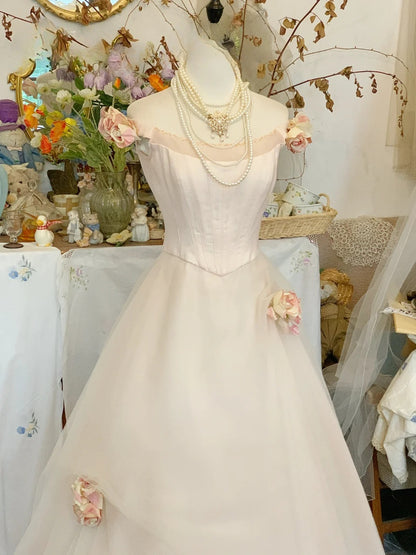 Sweetheart Light Pink Sweet 16 Dress Ballgown Sweet Sixteen Dress With Flowers RB9412