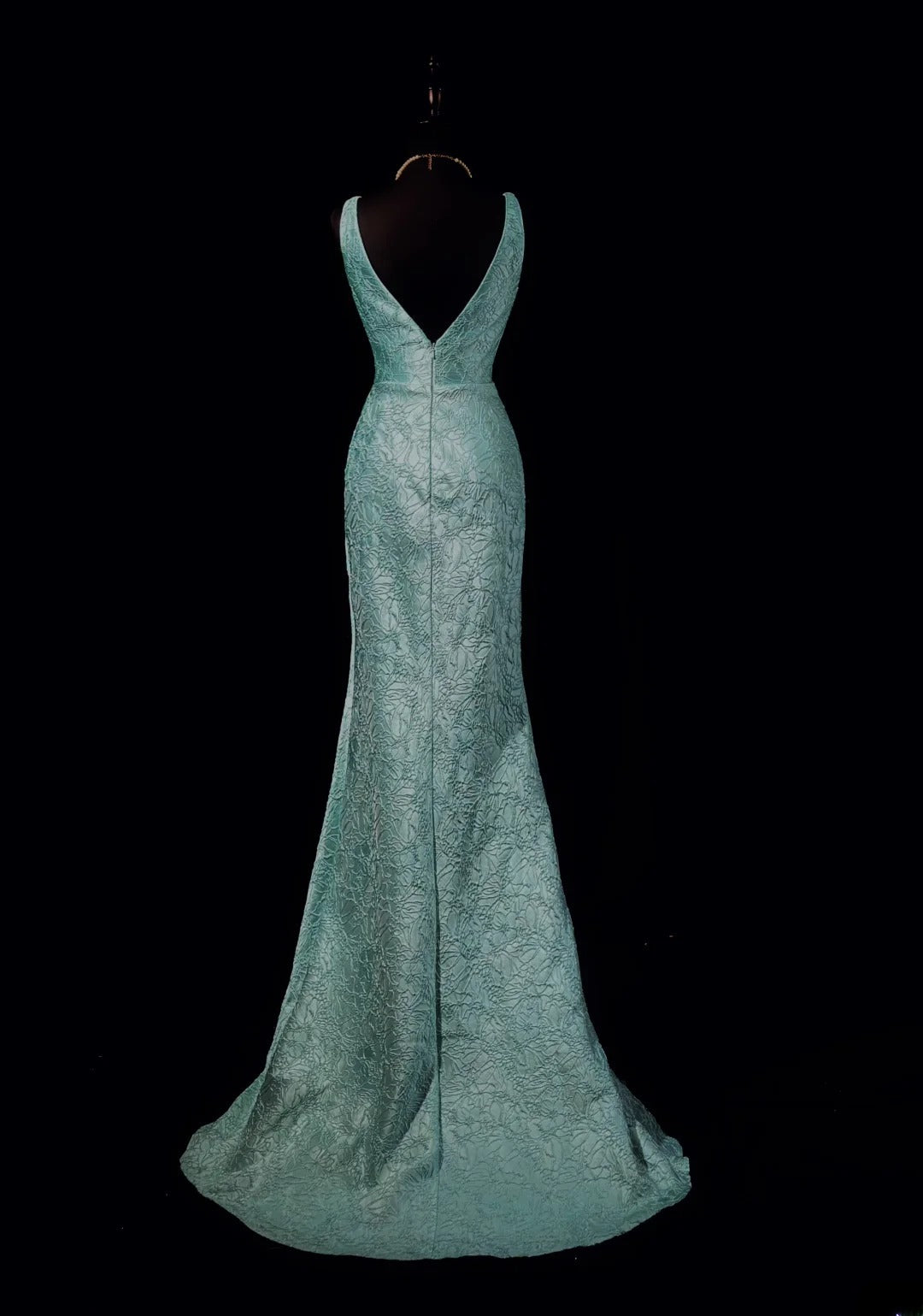 Vintage 2000s Prom Dresses Mermaid V Neckline Blue Lace With Slit Long Party Formal Outfits RB6211