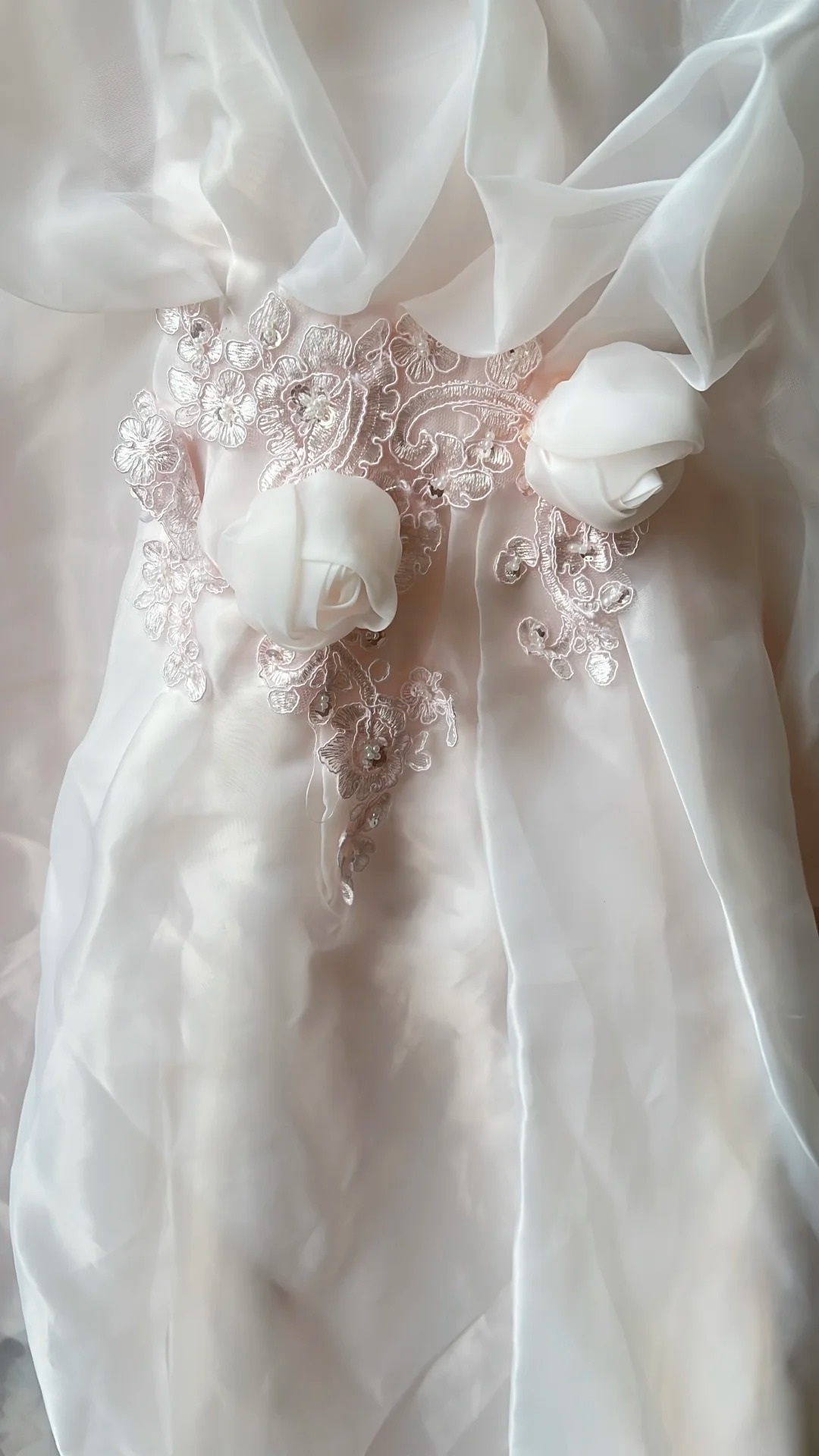 Modest Prom Dresses Aesthetic Mermaid Off Shoulder Pink Organze Lace Long Evening Outfits RC0715