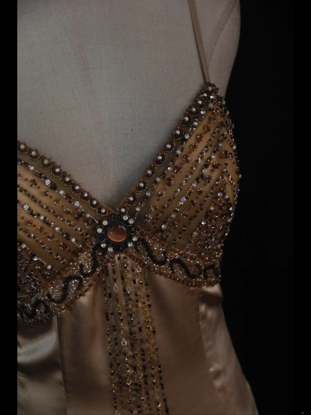 Vintage High Low 80s Spaghetti Straps Champagne Beads With Beaded Prom Dresses Inspo Birthday Outfit Formal Gowns AS394