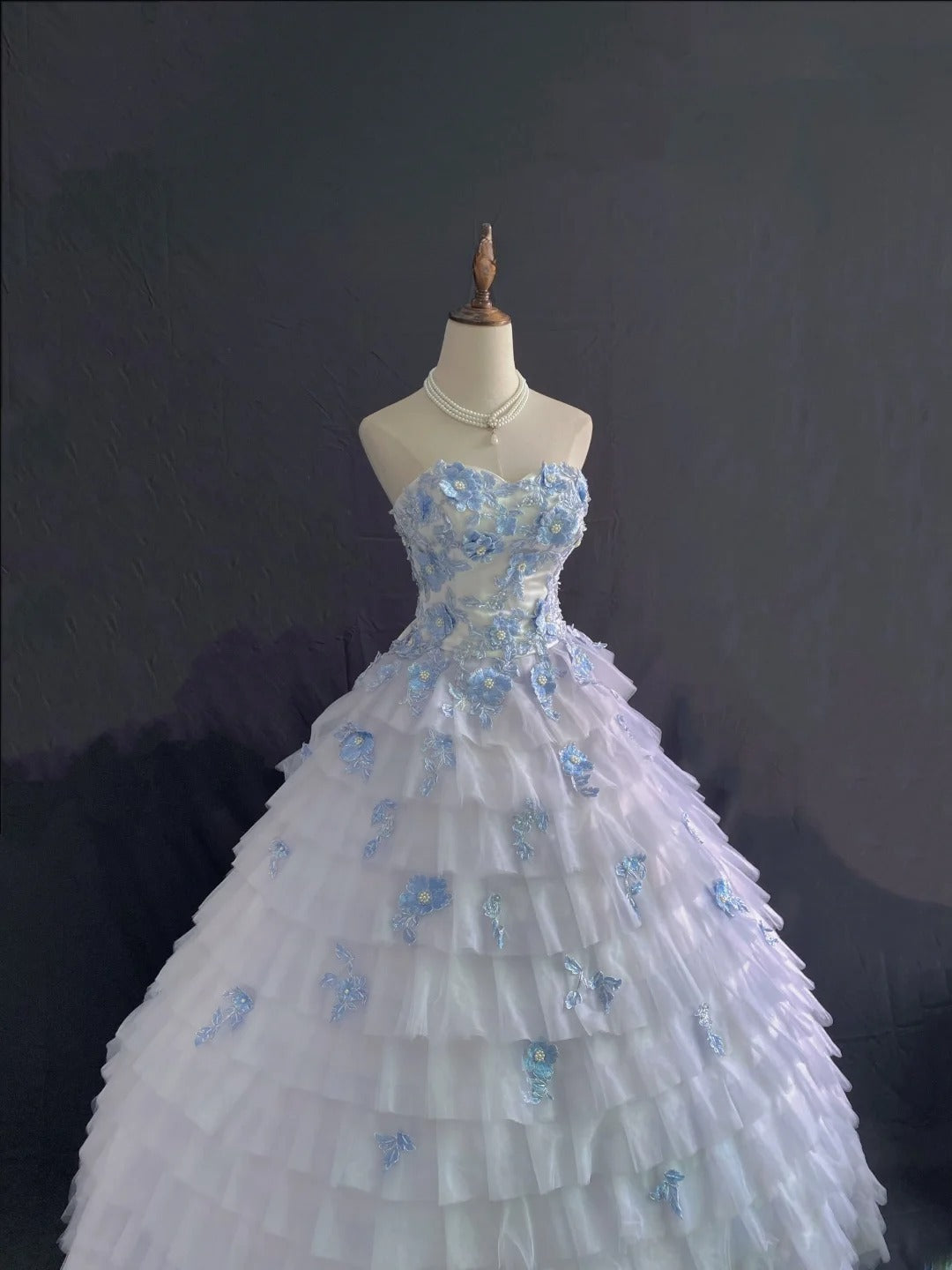 Princess Vibes Ball Gown Sweetheart Light Sky Blue Chiffon Long With Lace Quince Dress inspo Quinceanera Dresses Sweet 15 16 Outfits RB7848