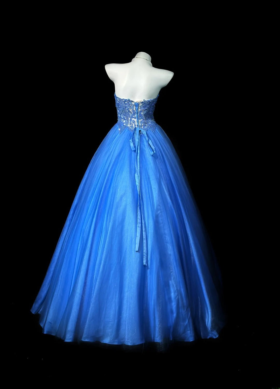 Modest Prom Dresses Ball Gown Sweetheart Royal Blue Lace Tulle 1950s Retro Classy Party Formal Outfits RB6214