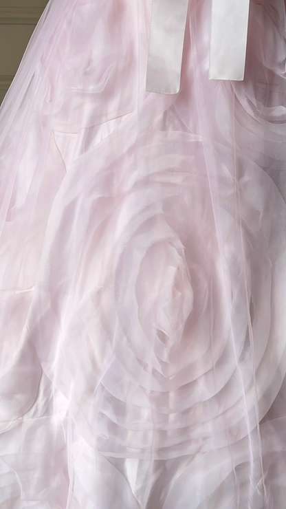 Sweet 15 Quinceanera Dresses Ball Gown Strapless Pink With 3D Flowers Long 16th Birthday Dress RC0718