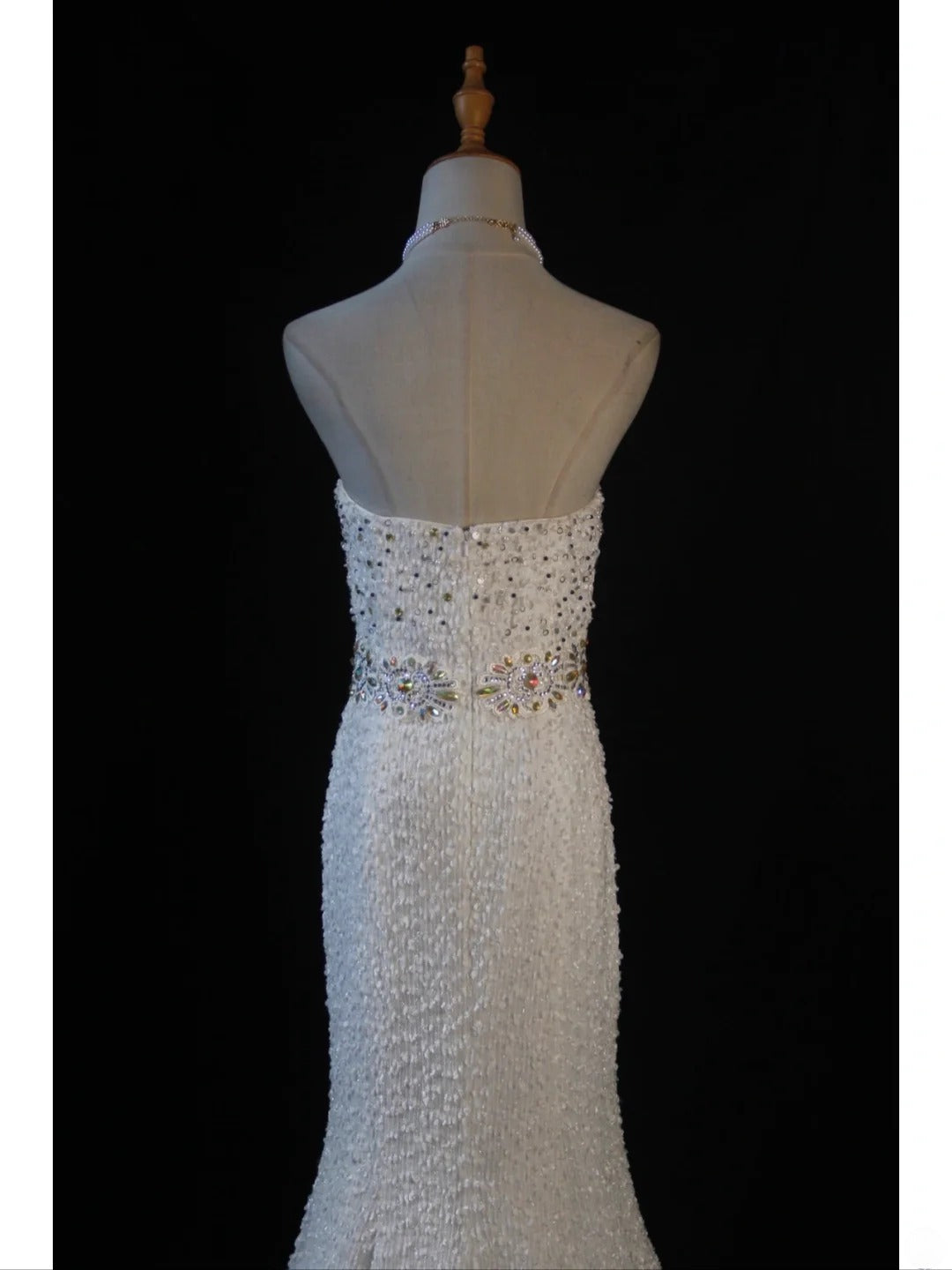 Vintage Mermaid Sweetheart White 1950s With Pearls Beaded Bodice Long Prom Dresses Inspo Birthday Outfit Formal Gown AS396