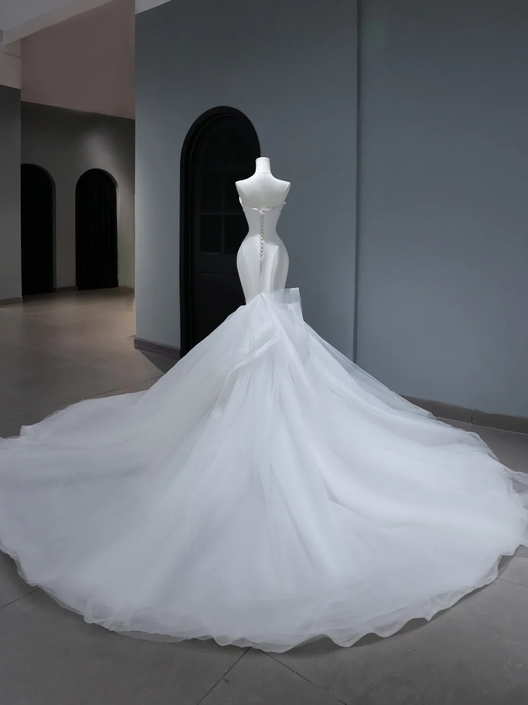 Elegant Classy Long Wedding Gowns Boho Ideas Mermaid Strapless Dresses Bohemian Style for Bride With Fitted Pleated Bridal Gown AS396