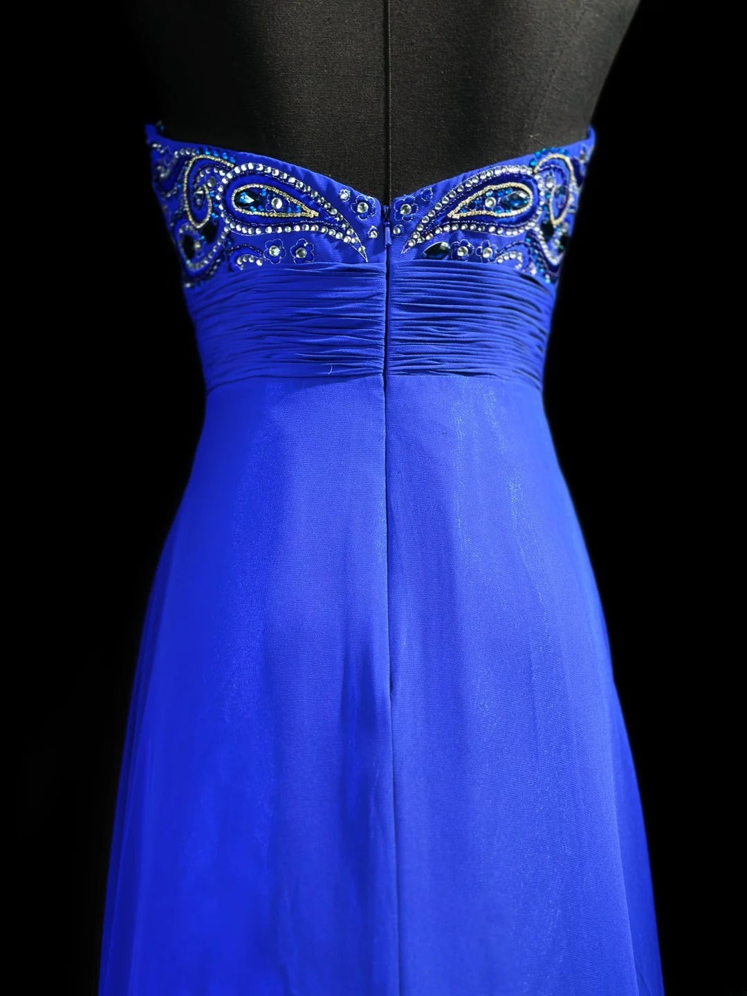 Classy Prom Dresses A Line Sweetheart Royal Blue Chiffon 1950s Retro Classy Party Formal Outfits RB6218