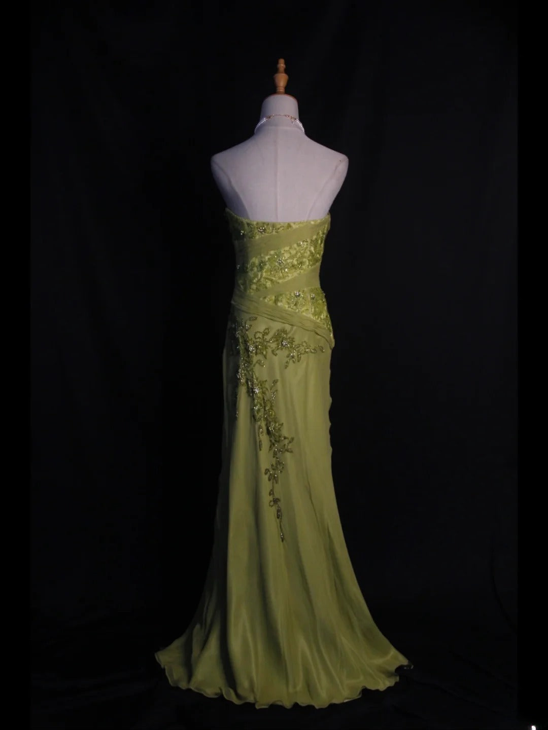 Vintage Mermaid Sweetheart Sage Green Chiffon 1950s With Beads Lace Bodice Long Prom Dresses Inspo Birthday Outfit Party Gown AS400